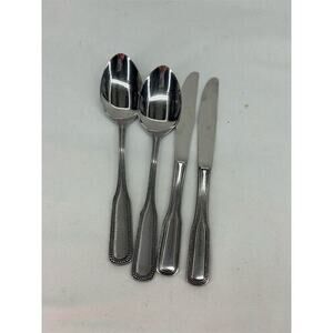 Vintage Salem Stainless Steel Flatware Set Beaded Edge Japan